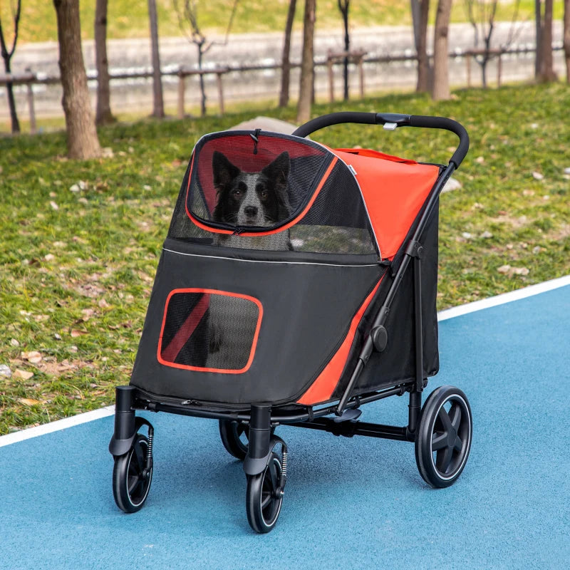 compact dog stroller One-Click Foldable Stroller for Large Medium Small Dogs, Pet, Cats wit – Furr Baby Gifts