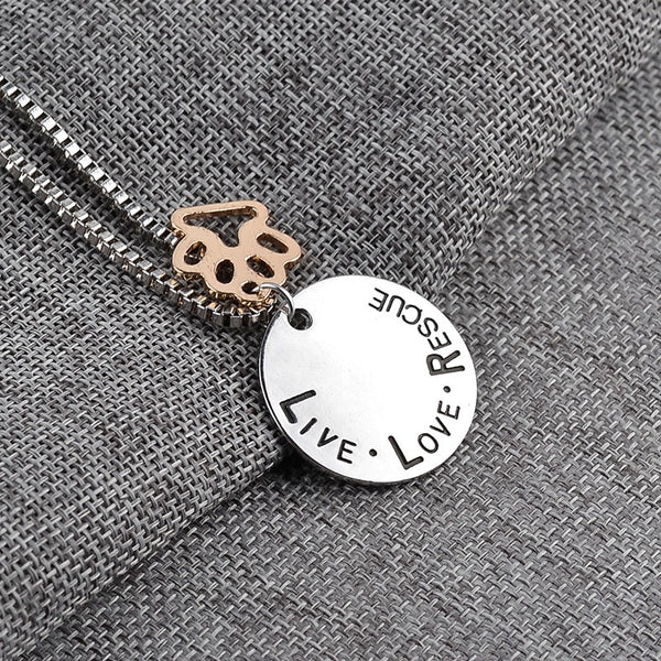 Round Dog Paw Tag Short Necklace - Furr Baby Gifts