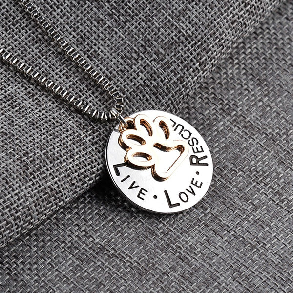 Round Dog Paw Tag Short Necklace - Furr Baby Gifts
