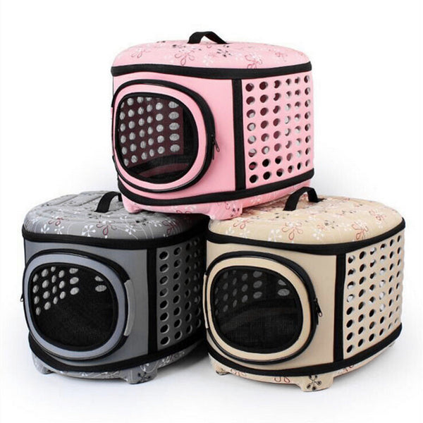 Foldable Pet Dog Cat Puppy Handbag Carrier Cage - Furr Baby Gifts