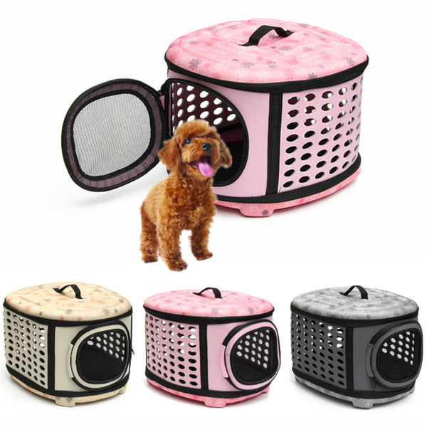 Foldable Pet Dog Cat Puppy Handbag Carrier Cage - Furr Baby Gifts