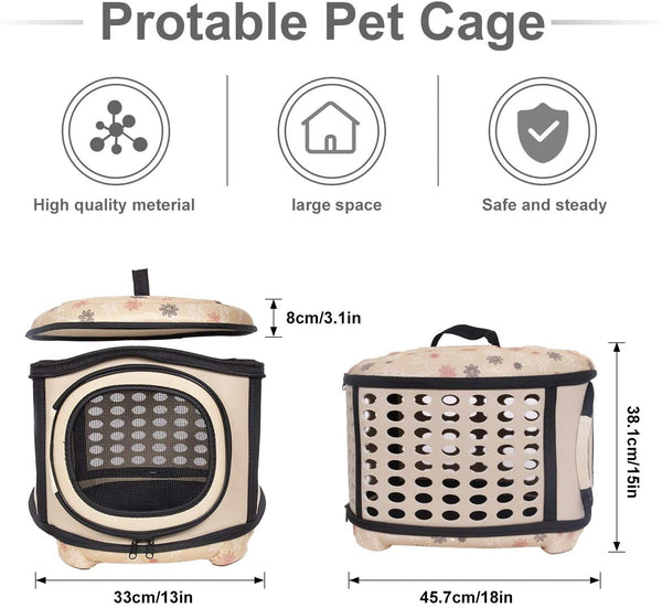 Foldable Pet Dog Cat Puppy Handbag Carrier Cage - Furr Baby Gifts