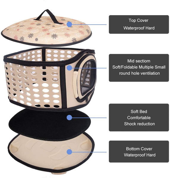 Foldable Pet Dog Cat Puppy Handbag Carrier Cage - Furr Baby Gifts
