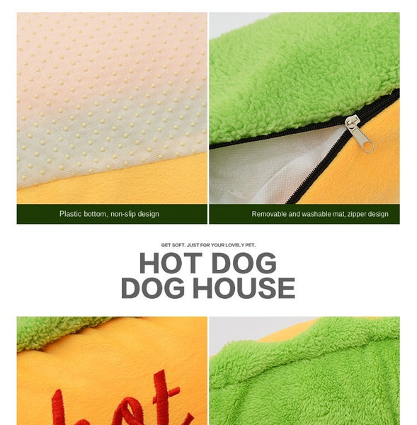 Hot Dog Shaped Pet Bed - Furr Baby Gifts