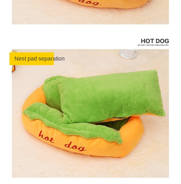 Hot Dog Shaped Pet Bed - Furr Baby Gifts