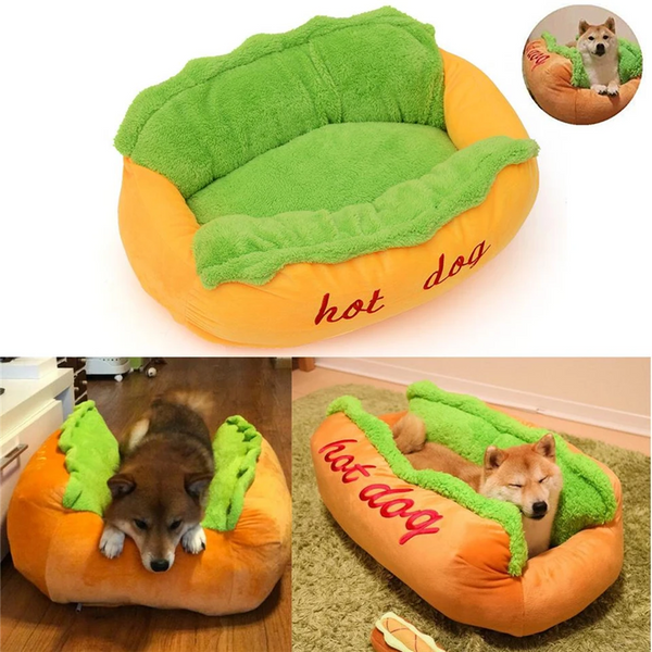 Hot Dog Shaped Pet Bed - Furr Baby Gifts