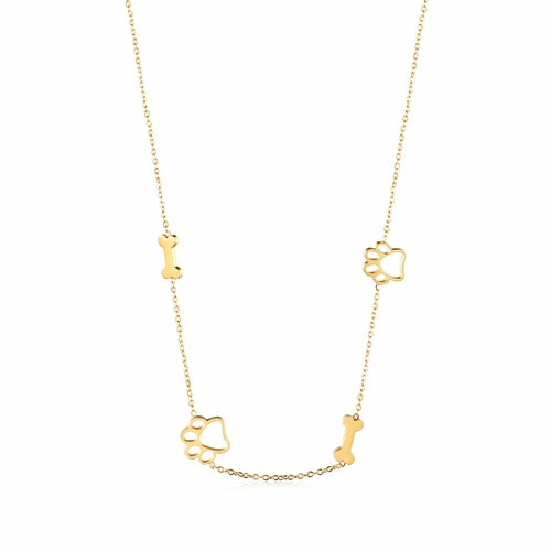 Puppy Paw and Bone Necklace - Furr Baby Gifts