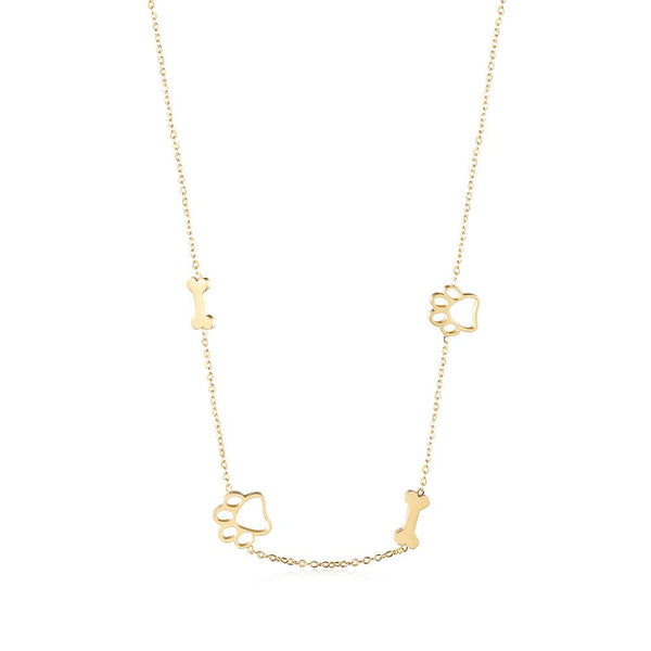 Puppy Paw and Bone Necklace - Furr Baby Gifts