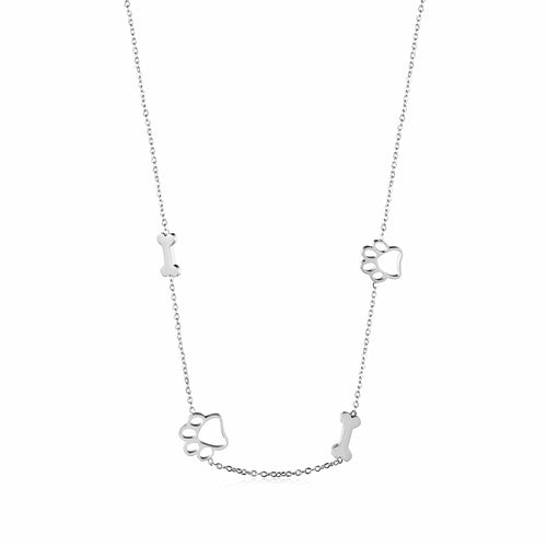 Puppy Paw and Bone Necklace - Furr Baby Gifts
