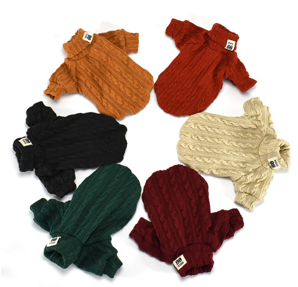 Winter Warm Knitted Turtleneck Sweater for Small Dogs or Cats - Furr Baby Gifts
