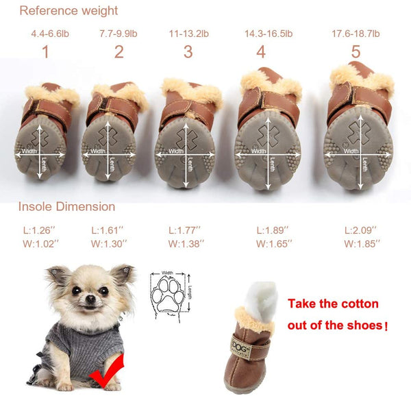 Dog Australia Waterproof Fleece-Lined Warm Dog Snow Boots - Furr Baby Gifts