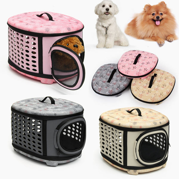 Foldable Pet Dog Cat Puppy Handbag Carrier Cage - Furr Baby Gifts