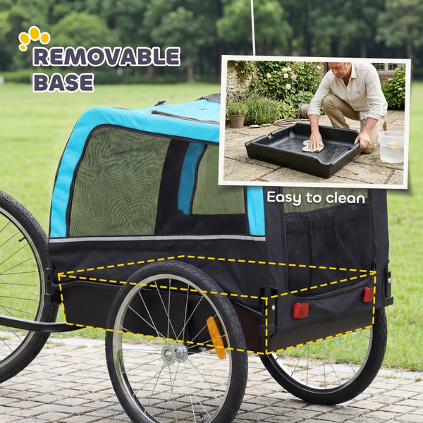 Dog Bike Trailer, Pet Cart Bicycle Carrier with 20" Air Tires, Quick-Release Wheels, Reflectors, Flag