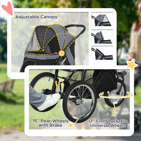 3 Wheels Pet Stroller for Small Dogs and Medium Dogs