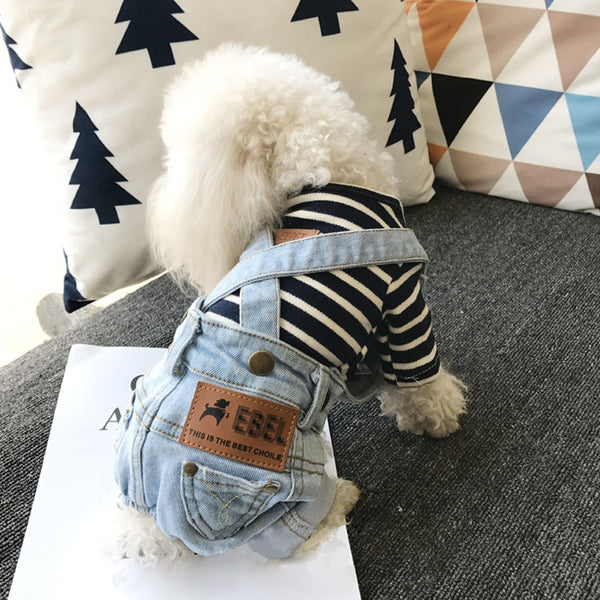 Denim Jumpsuit for Small Pets - Furr Baby Gifts