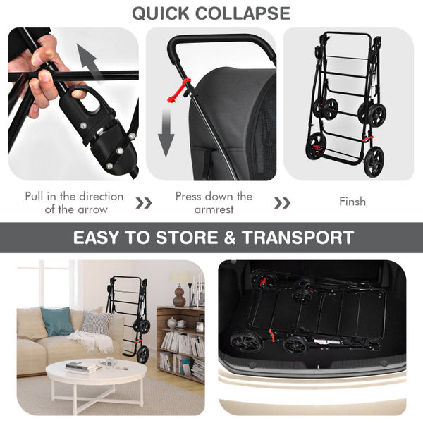 4-in-1 double pet stroller with detachable carrier and travel carriage 4-in-1 Double Pet Stroller with Detachable Carrier and Travel Carriage – Furr Baby Gifts