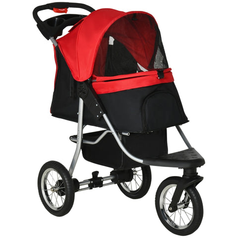 Luxury Folding Pet Stroller Dog/Cat Travel Carriage (Red) - Furr Baby Gifts
