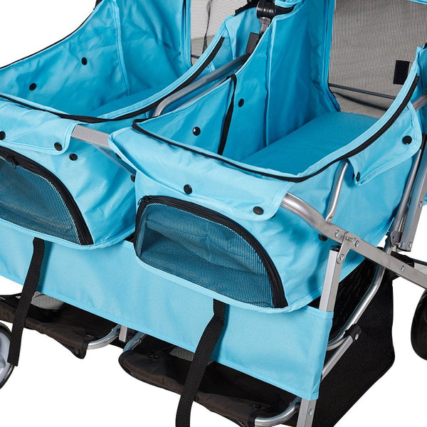 Double 360 Rotating Pet Stroller - Blue - Furr Baby Gifts