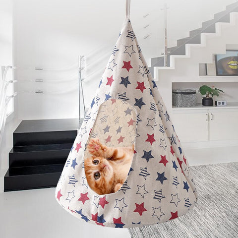 Pet Hammock With Printing Hanging for Kitten, Cat, Puppy and Dog - Furr Baby Gifts