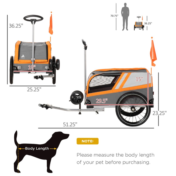 Pet Bike Trailer 2-in-1 Travel Stroller - Furr Baby Gifts