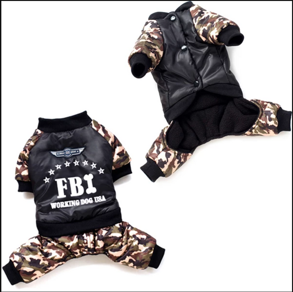 FBI Camouflage Coat | Jumpsuit Pants - Furr Baby Gifts