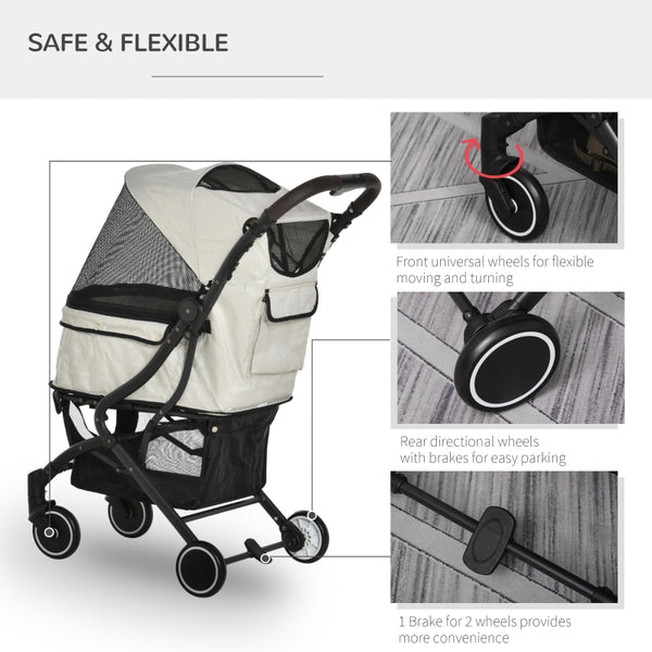 Pet One-Click Folding Travel Carriage Stroller - Furr Baby Gifts