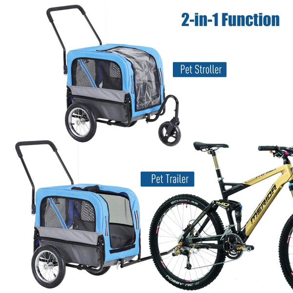 2-in-1, 3 Wheel Pet Jogging Stroller Bike Trailer - Furr Baby Gifts