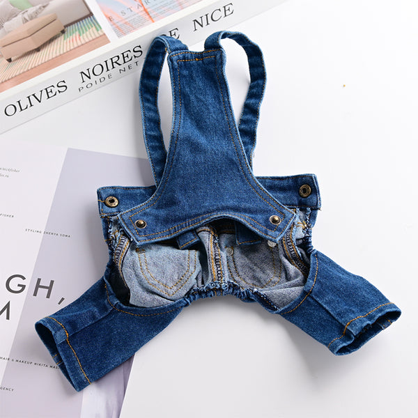 Denim Jumpsuit for Small Pets - Furr Baby Gifts