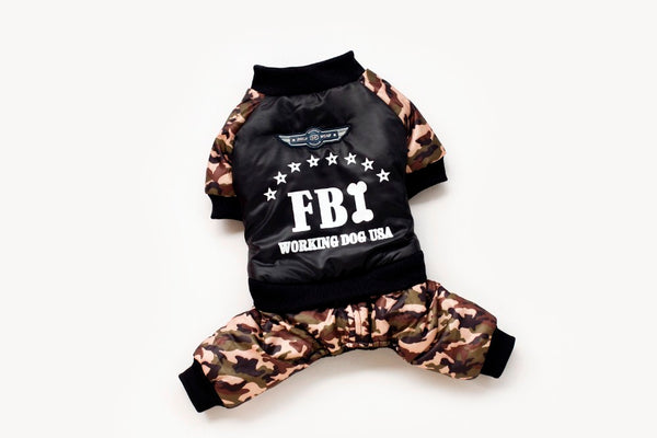 FBI Camouflage Coat | Jumpsuit Pants - Furr Baby Gifts