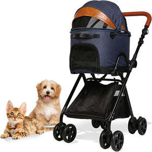 Luxury Folding Pet Stroller for Medium Dogs Cats - Furr Baby Gifts
