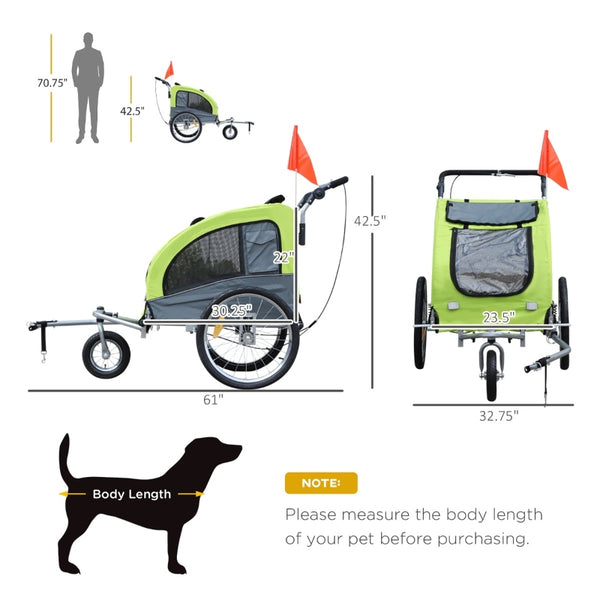 Pet Dog Bicycle Trailer Jogger with Suspension - Furr Baby Gifts