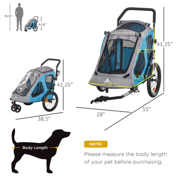 Convertible Pet Bicycle Trailer and Jogging Stroller - Furr Baby Gifts