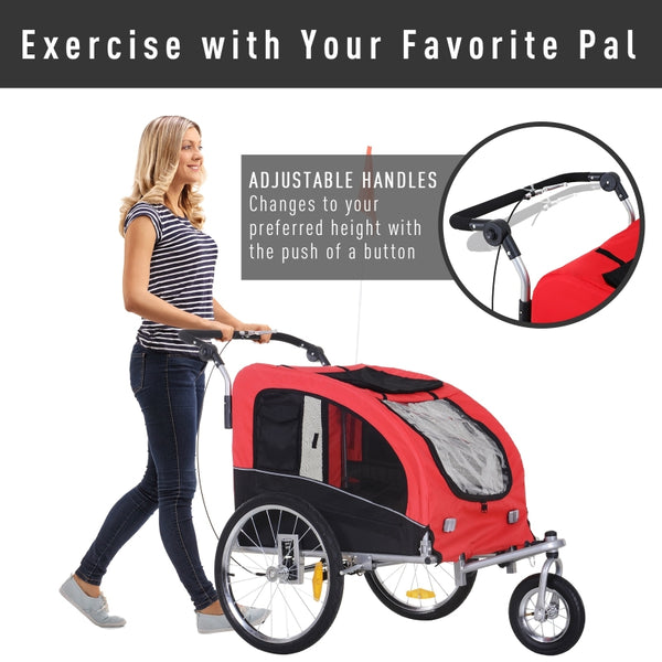 Pet Dog Bicycle Trailer Jogger with Suspension - Furr Baby Gifts