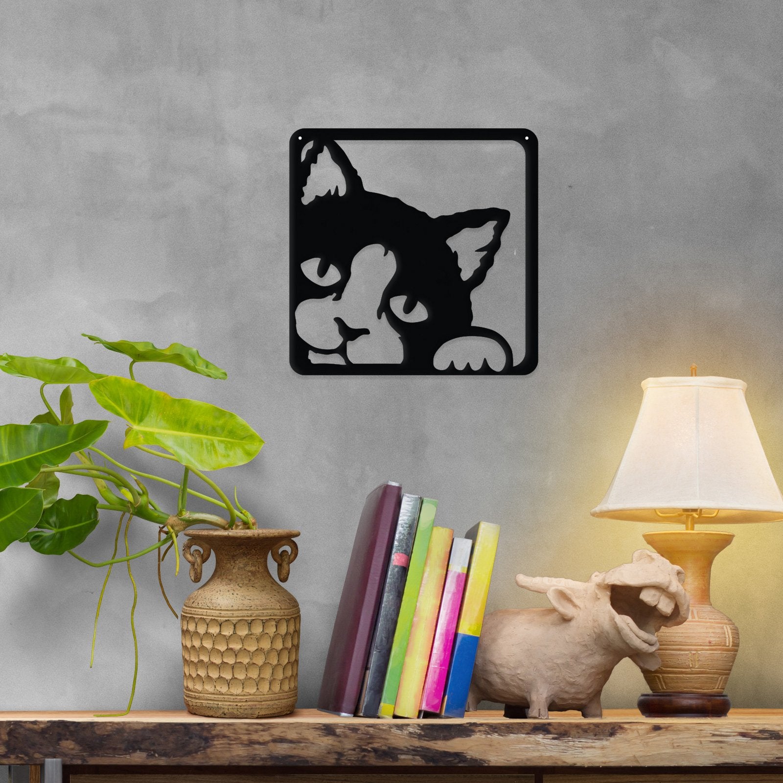 Peeking Kitty - Metal Wall Art/Décor - Furr Baby Gifts