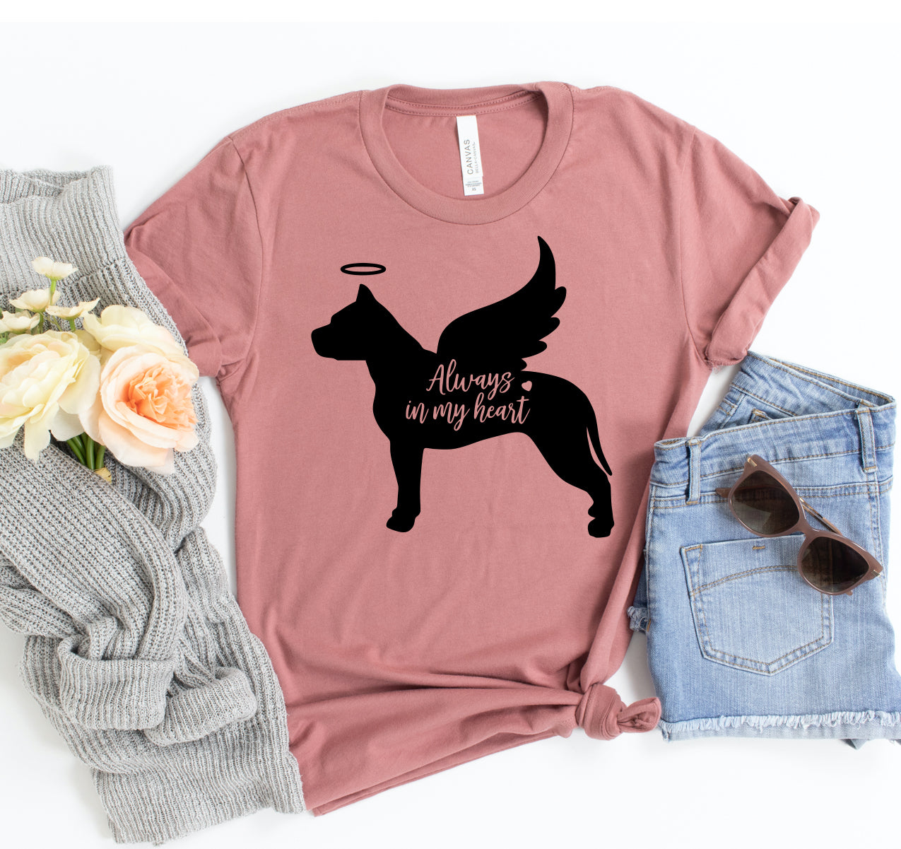 Dog Always in My Heart T-shirt - Furr Baby Gifts
