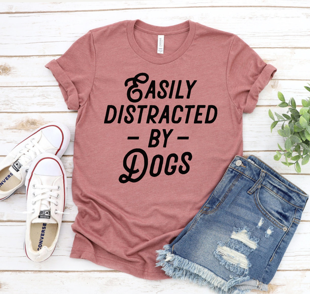 Easily Distracted By Dogs T-shirt - Furr Baby Gifts