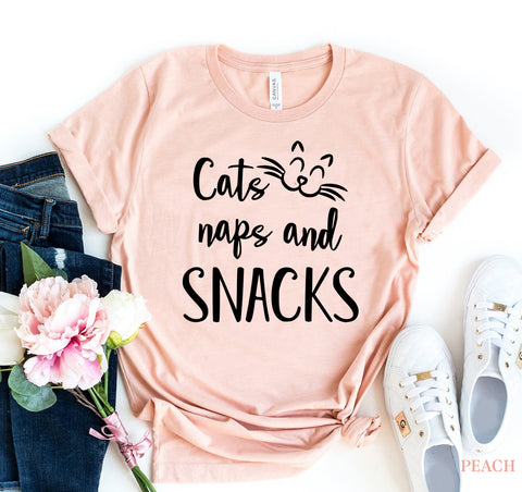 Cats Naps & Snacks T-Shirt - Furr Baby Gifts