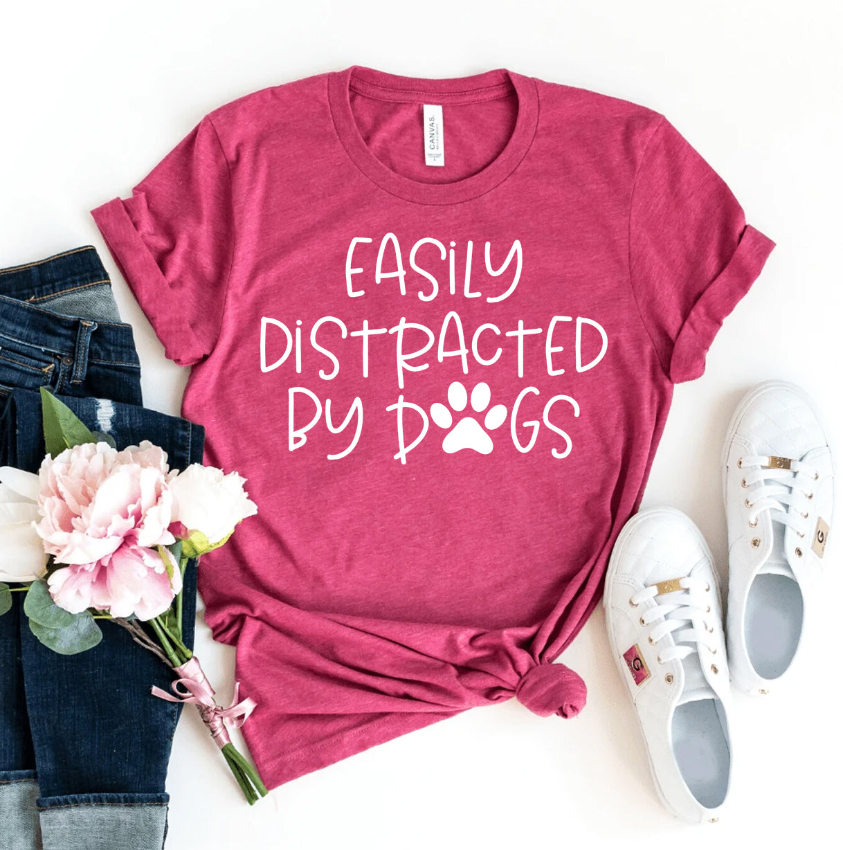 Easily Distracted By Dogs T-Shirt - Furr Baby Gifts