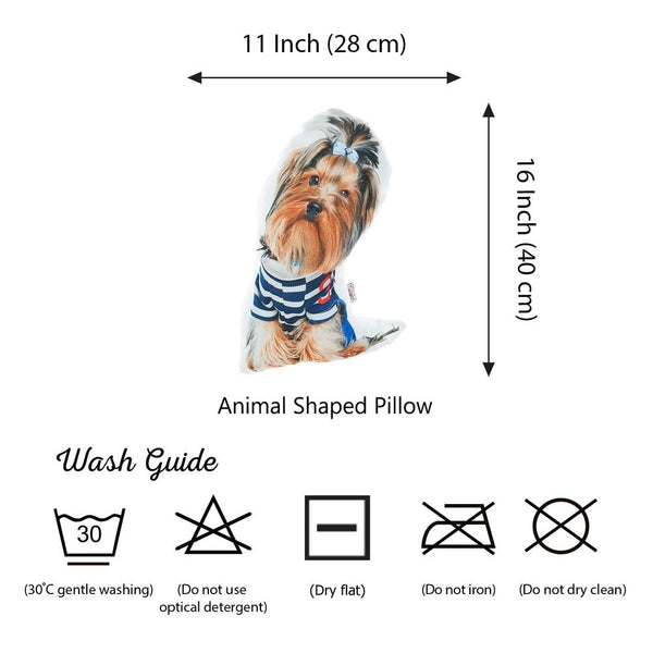 Animal Shaped Pillow, Filled Pillow with Yorkshire Terrier Dog Shape - Furr Baby Gifts
