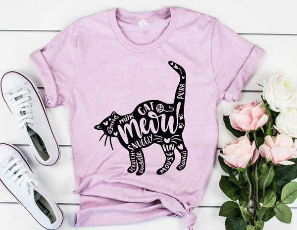 Cat And Words T-Shirt - Furr Baby Gifts