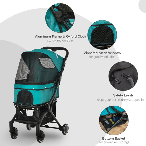 Pet One-Click Folding Travel Carriage Stroller - Furr Baby Gifts