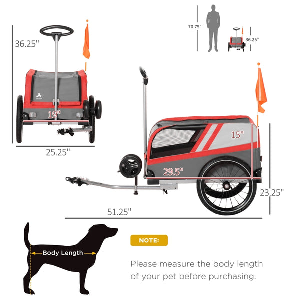 Pet Bike Trailer 2-in-1 Travel Stroller - Furr Baby Gifts