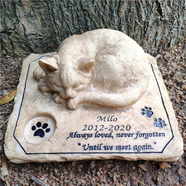 Sleeping Cat Memorial Stone - Furr Baby Gifts