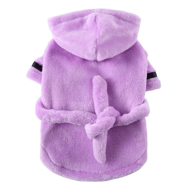 Luxury Soft Pet Dog Puppy Hooded Bathrobe - Furr Baby Gifts