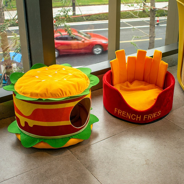 Hamburger French Fries Pet Bed - Furr Baby Gifts