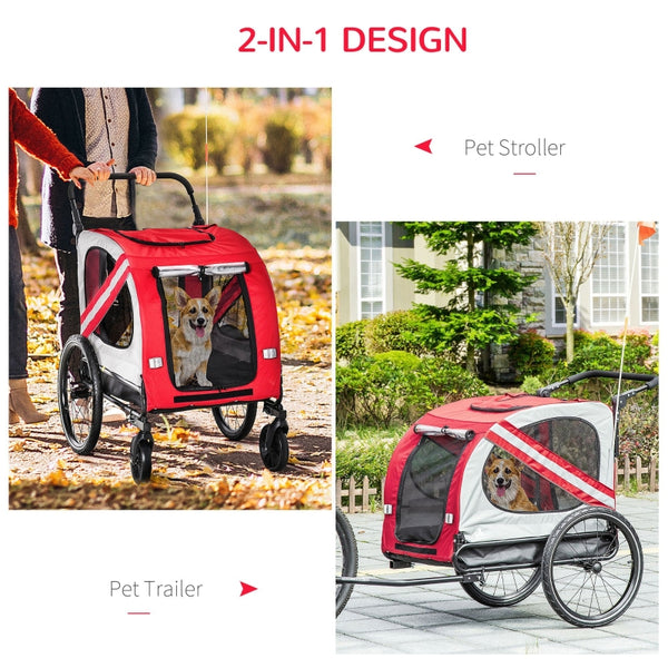 2-In-1 Pet Bike Trailer Stroller - Furr Baby Gifts