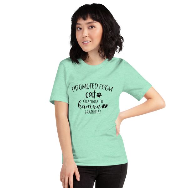 Promoted from Cat Grandma to Human Grandma T-Shirt - Furr Baby Gifts