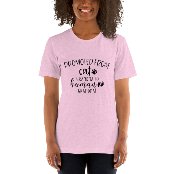 Promoted from Cat Grandma to Human Grandma T-Shirt - Furr Baby Gifts