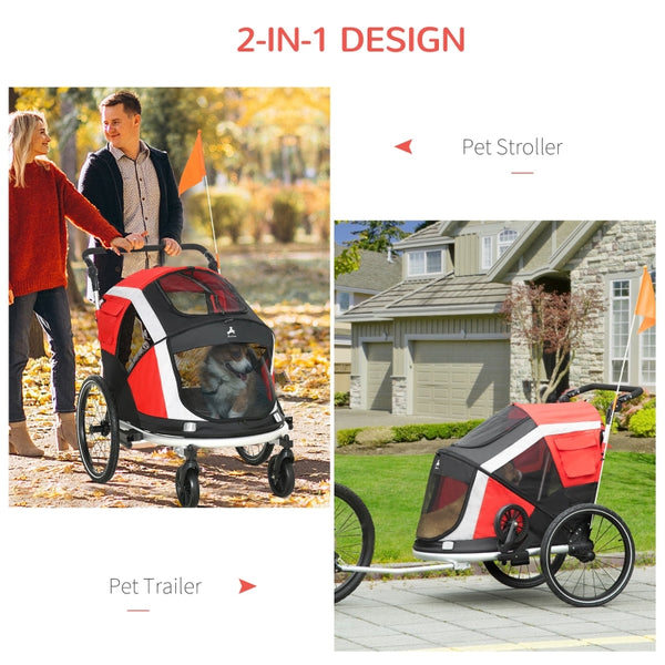 2-in-1 Travel Pet Dog Stroller Bicycle Trailer - Furr Baby Gifts